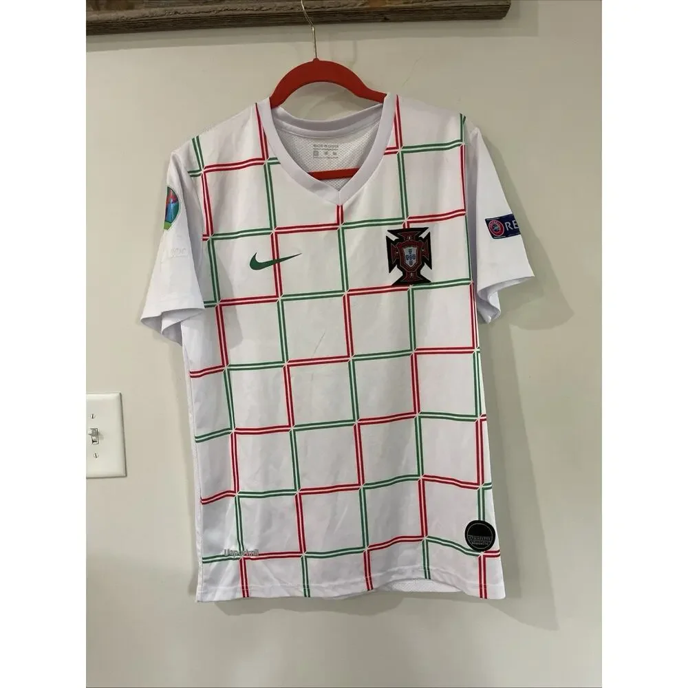 NEW NIKE EURO 2020 Portugal Portuguese FPF Jersey Shirt White UEFA #4 Football M